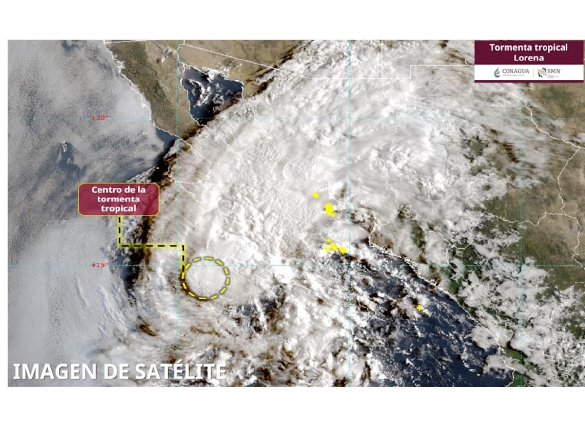 Lorena ya es tormenta tropical, pero mantiene su fuerza, según informa el SMN.