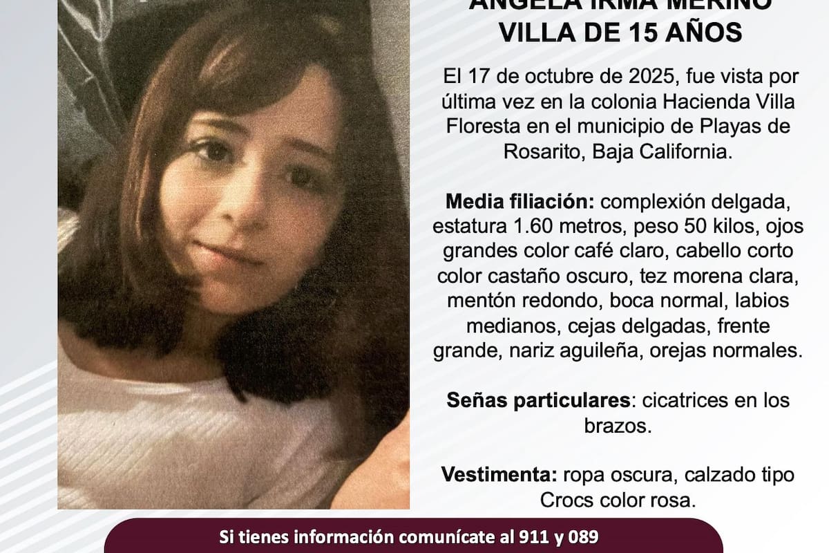 Se busca a Ángela Irma Merino Villa de 15 años de edad
