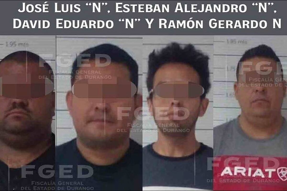 Detienen y procesan a cuatro policías municipales por homicidio en Durango