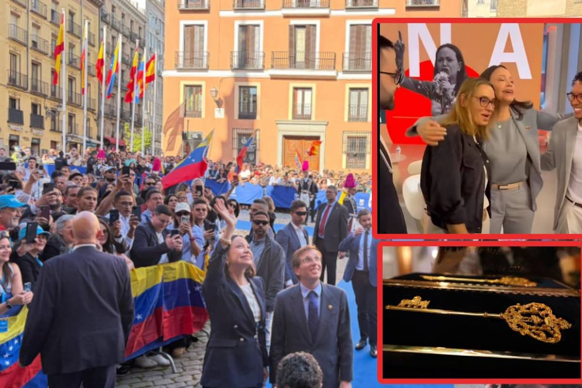 “A todos ellos me los quiero llevar de vuelta”: Así fue el emotivo encuentro en España de María Corina Machado con empleados venezolanos en un canal de noticias donde fue entrevistada, en medio de la gira que se encuentra haciendo por Europa y que también fue condecorada con las llaves de oro de Madrid