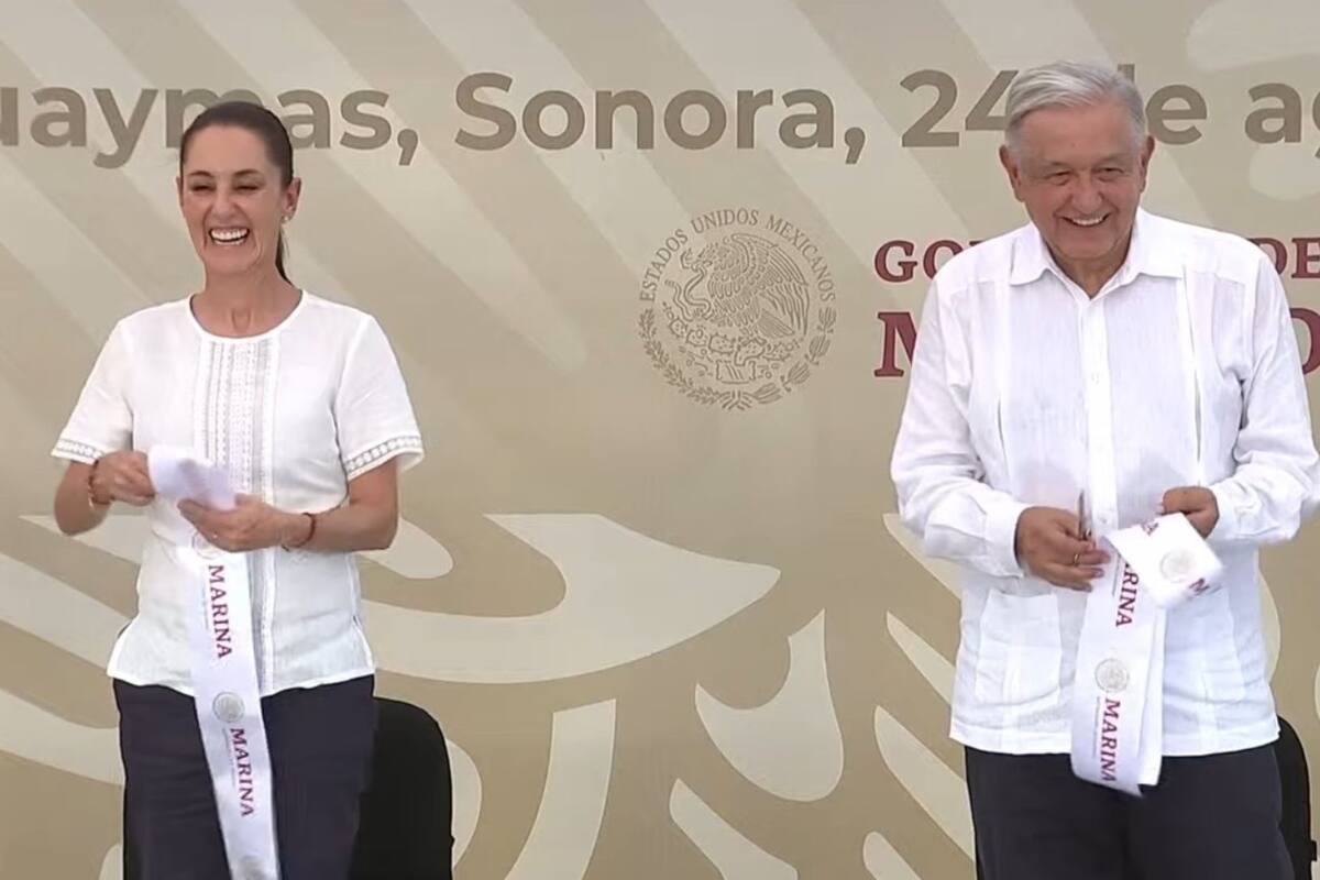Inauguran AMLO y Sheinbaum obras en Guaymas