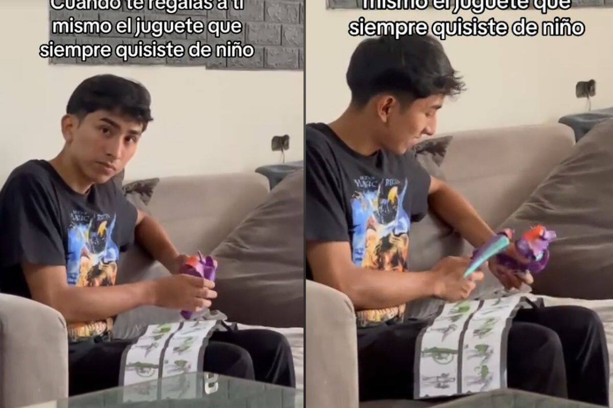 Hombre se viraliza por darse el regalo que siempre quiso de niño