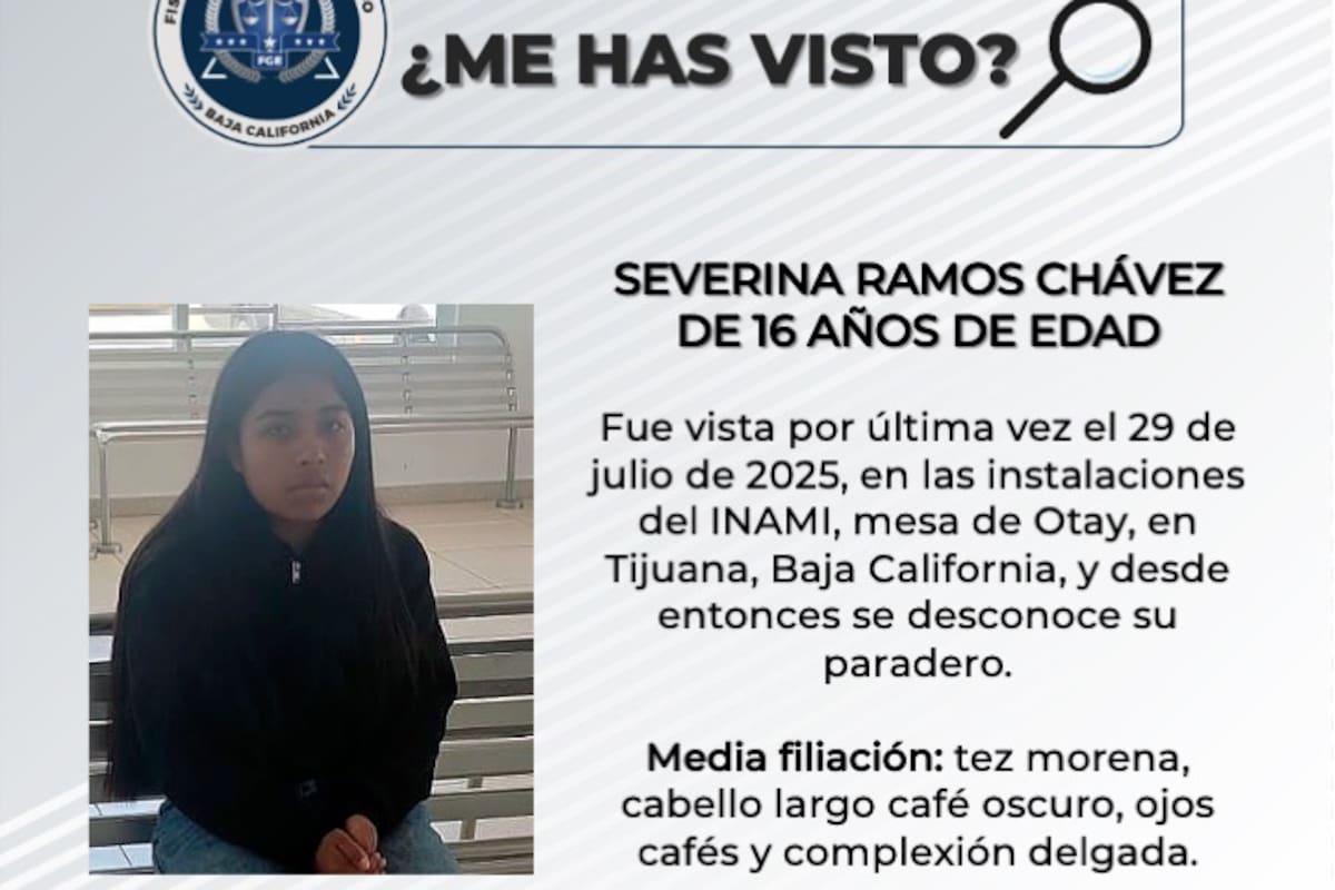 Se busca a Severina Ramos Chávez de 16 años