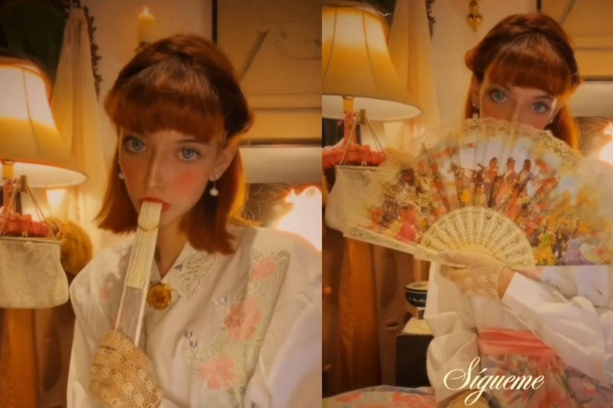 Mujer enseña cómo coqueteaban con el abanico en la época victoriana