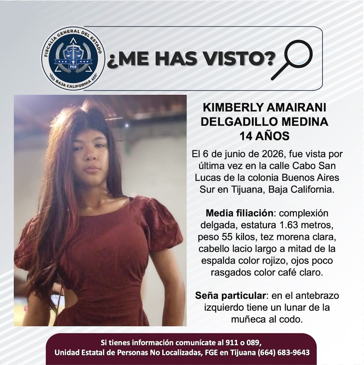 Fue vista por última vez el 6 de junio de 2026.