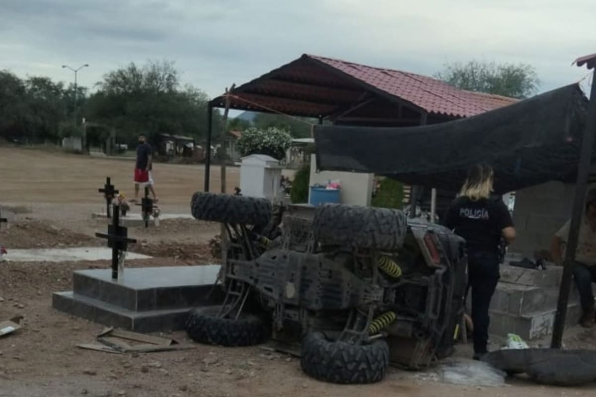 Una mujer muere y un hombre queda herido tras volcar en cuatrimoto en el panteón de Guadalupe de Ures
