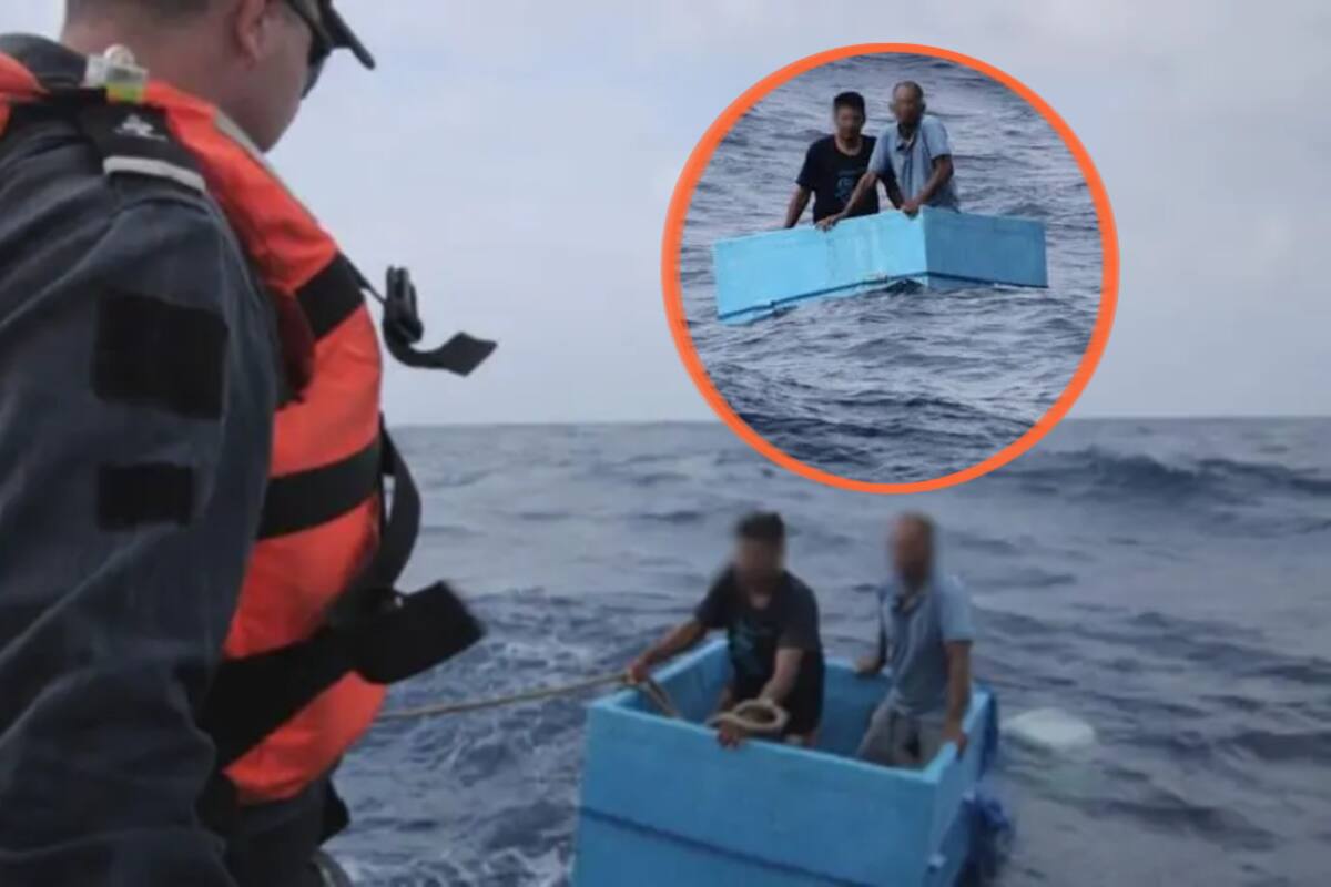 Dos pescadores de Chiapas pasaron cinco días a la deriva en el Pacífico aferrados a una hielera, hasta que la Marina los localizó a más de 240 kilómetros de la costa