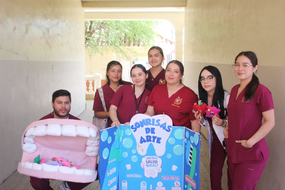 Con juegos y sonrisas, estudiantes llevan brigada odontológica a primaria