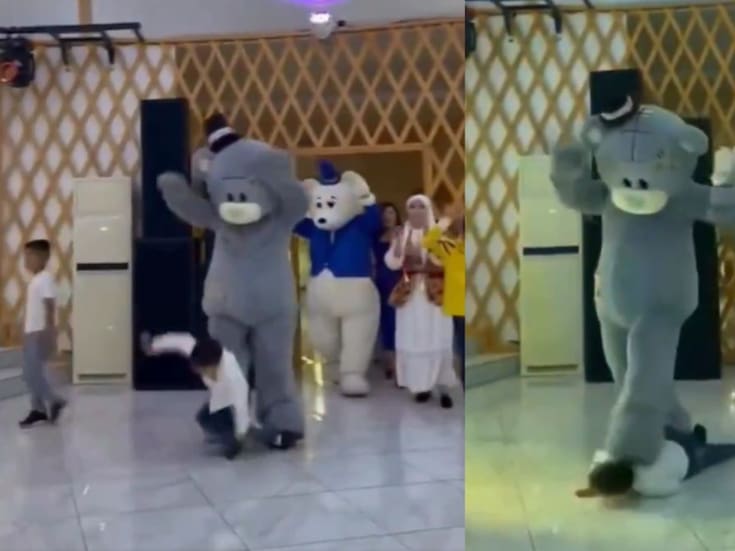 Video viral del momento exacto en que una botarga pisa por accidente a un niño en plena fiesta