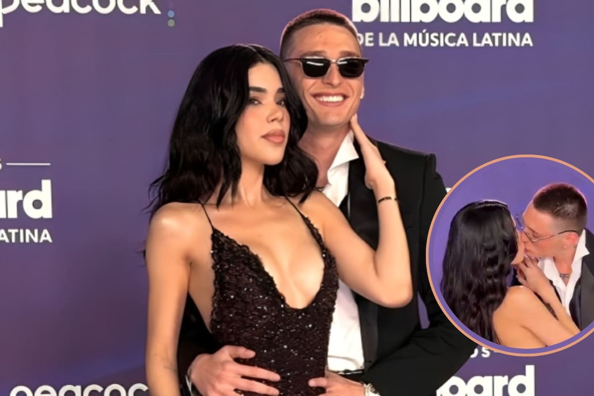 Kenia Os y Peso Pluma sorprenden con tierno beso durante los Premios Billboard de la Música Latina 2025