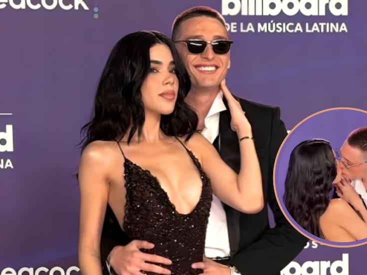 Kenia Os y Peso Pluma sorprenden con tierno beso durante los Premios Billboard de la Música Latina 2025