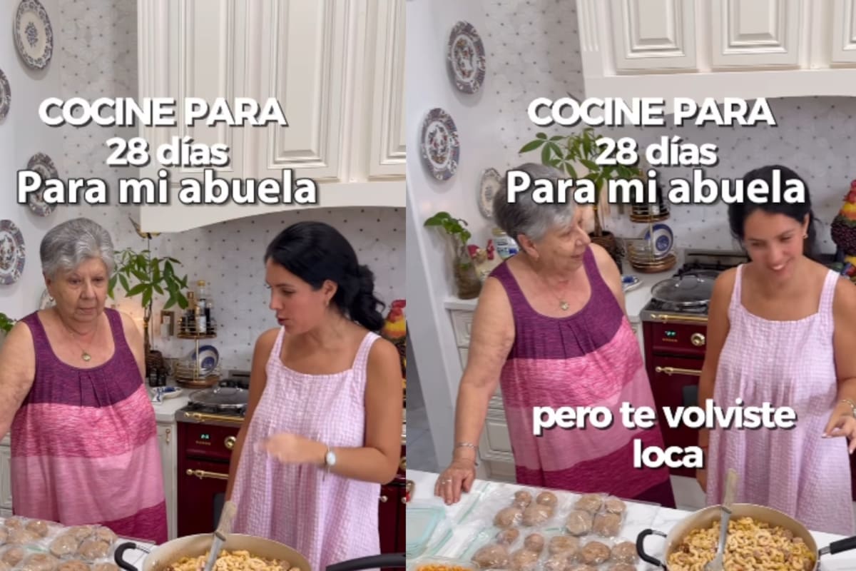 Joven cocina para su abuela y le prepara comida para más de 28 días antes de salir de viaje