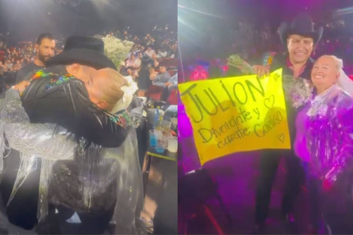 Julión Álvarez cumple sueño de fan y le pide matrimonio en pleno concierto
