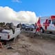 Vuelca camioneta en bulevar Casa Blanca en Tijuana