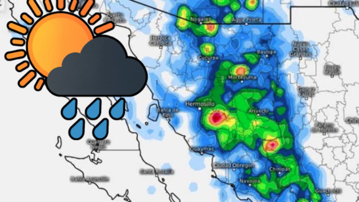 Tormentas eléctricas, calor extremo y ráfagas de viento azotan Sonora: hasta 45°C y lluvias intensas en varias regiones