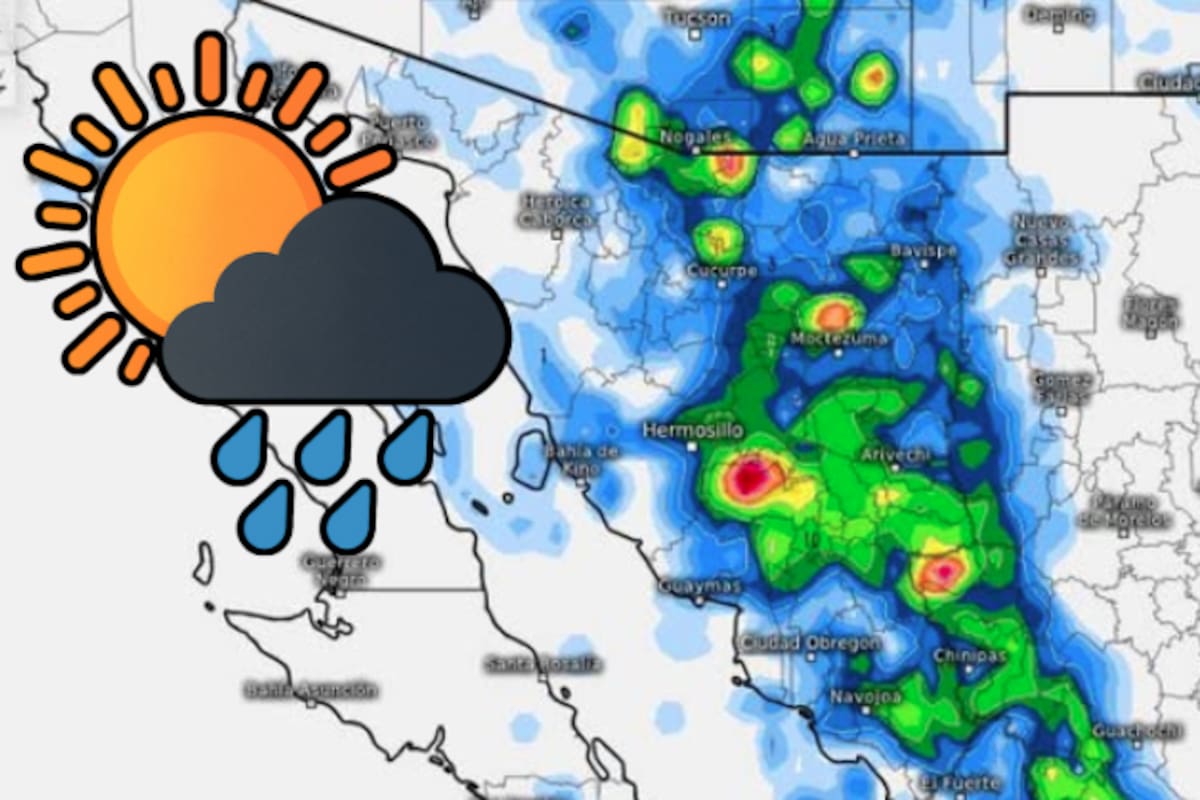 Tormentas eléctricas, calor extremo y ráfagas de viento azotan Sonora: hasta 45°C y lluvias intensas en varias regiones