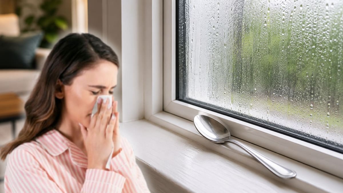Poner una cuchara de acero inoxidable en el marco de la ventana absorbe la humedad por condensación evitando el moho, pero ¿realmente ayuda este método a frenar el asma y las alergias por esporas en el hogar?