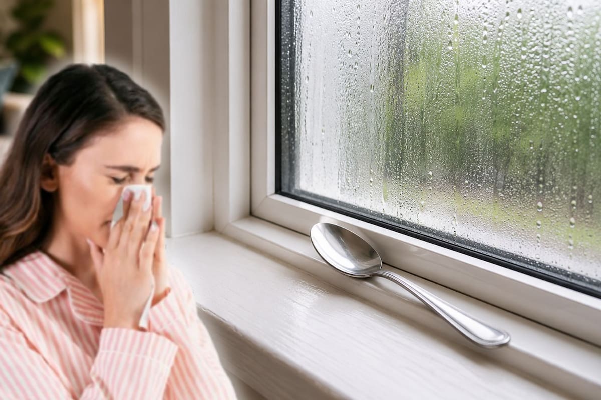Poner una cuchara de acero inoxidable en el marco de la ventana absorbe la humedad por condensación evitando el moho, pero ¿realmente ayuda este método a frenar el asma y las alergias por esporas en el hogar?