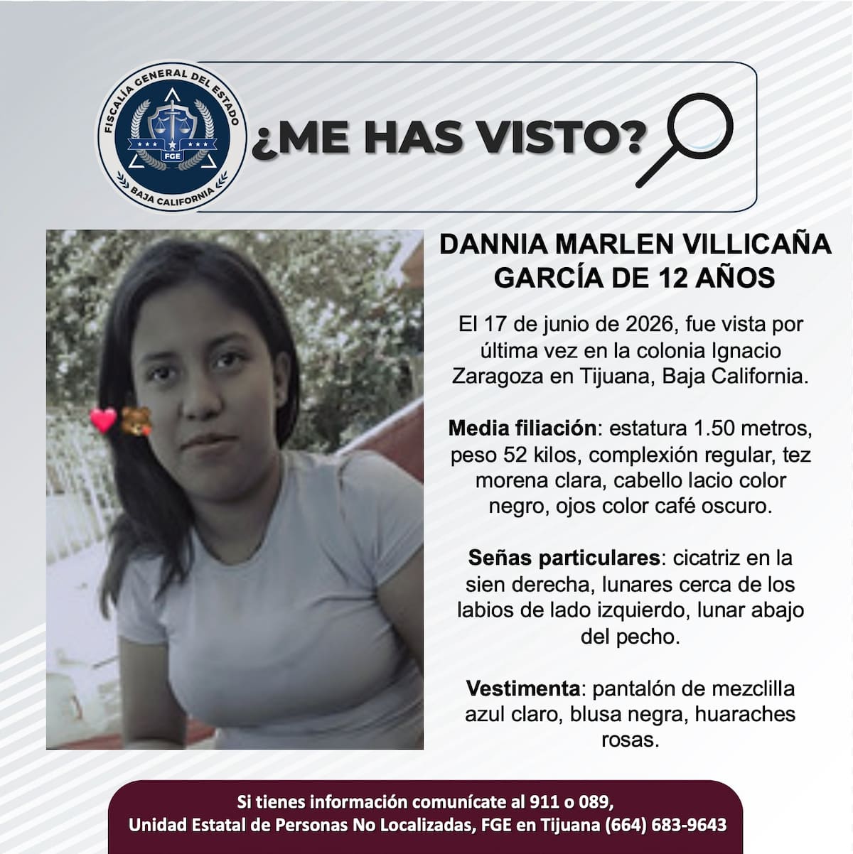 Fue vista por última vez el 17 de junio de 2026.