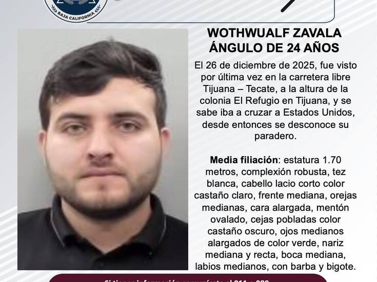 Se buscar a Wothwualf Zavala Ángulo de 24 años