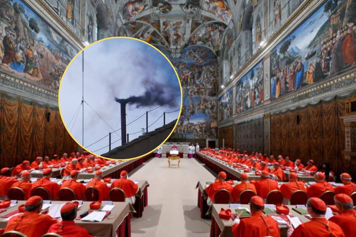 ¡Aún no hay nuevo Papa! Humo negro sale de la chimenea de la Capilla Sixtina, indicando que los cardenales del cónclave aún no llegan a un acuerdo sobre el sucesor de Francisco