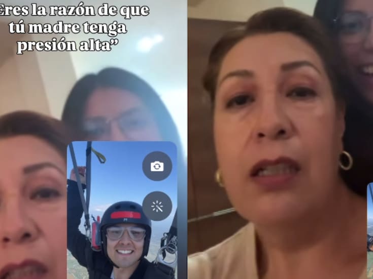 “POV: eres la razón por la que tu madre tiene la presión arterial alta”: joven sorprende a su mamá con una videollamada mientras salta en paracaídas