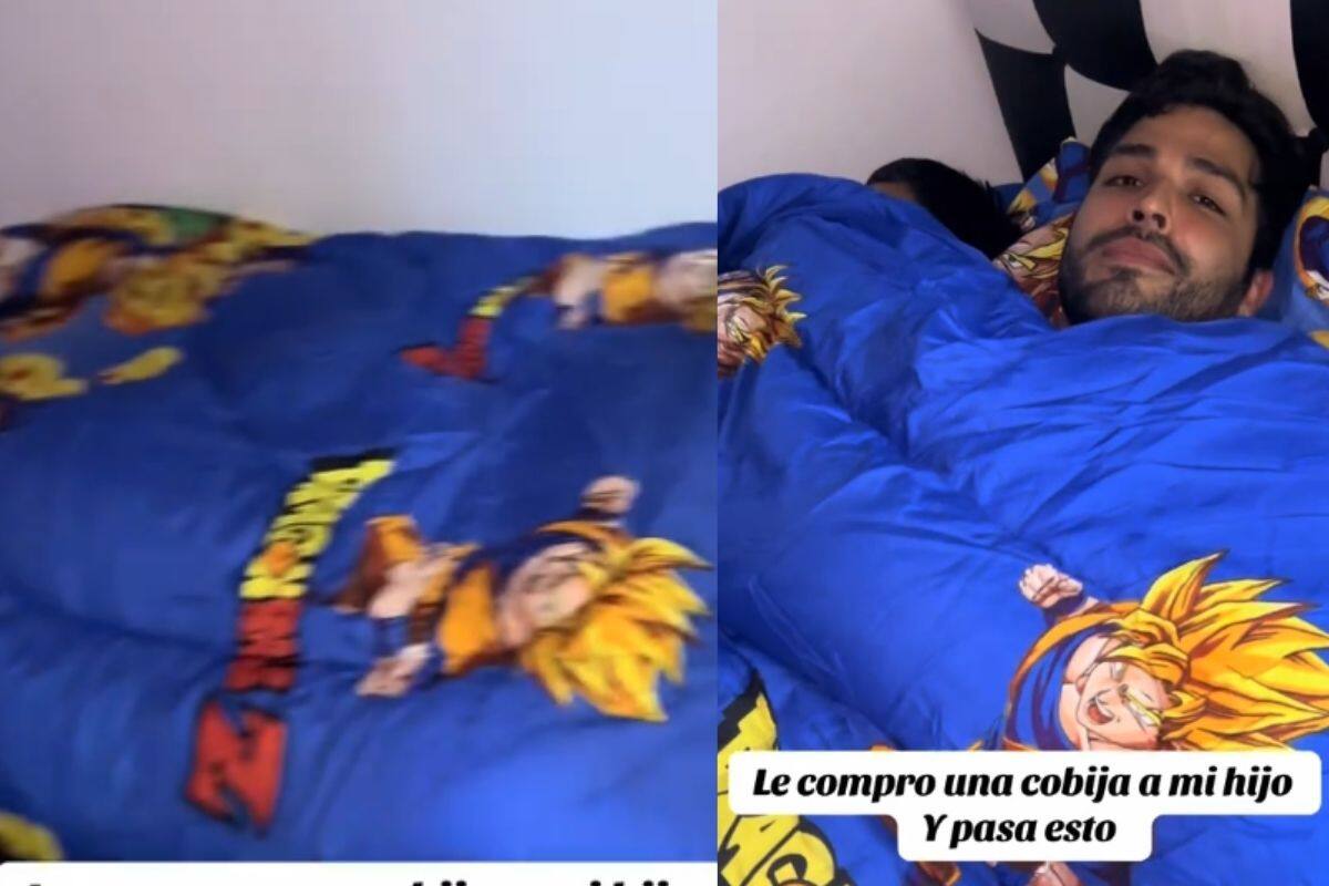 “Es de la familia”: Madre le compra una cobija de Dragon Ball Z a su hijo; padre se acuesta en la cama
