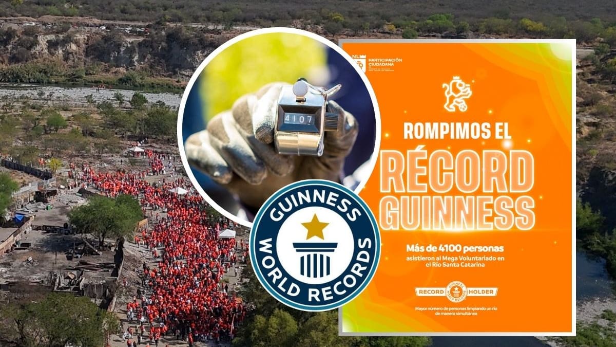 Nuevo León rompe récord Guinness con más de 4 mil personas limpiando el Río Santa Catarina de forma simultánea