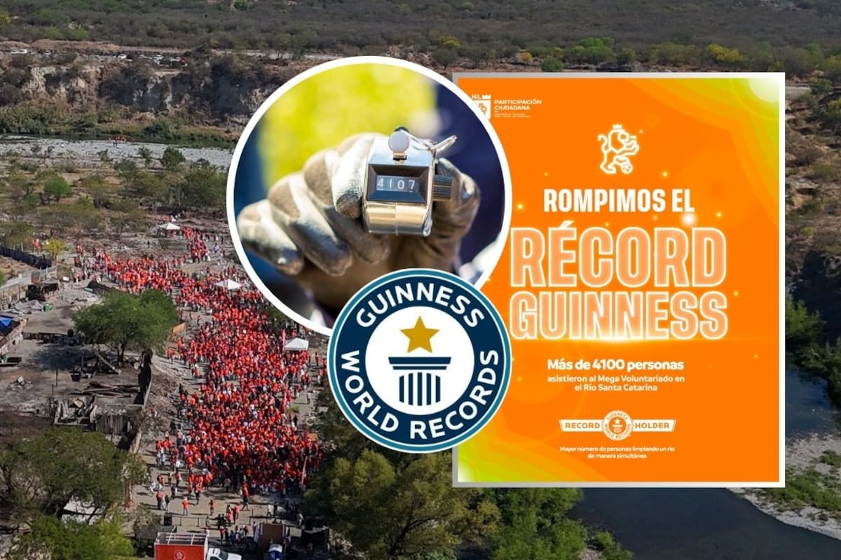 Nuevo León rompe récord Guinness con más de 4 mil personas limpiando el Río Santa Catarina de forma simultánea