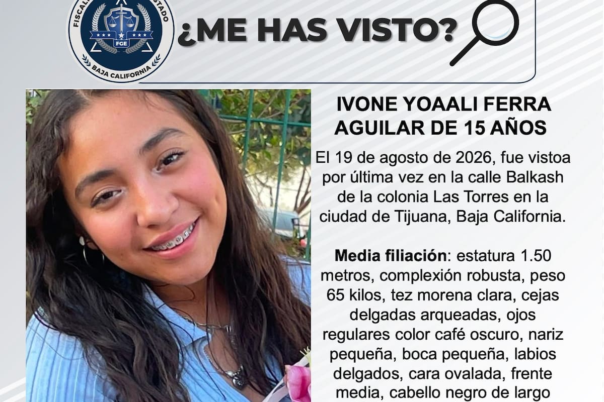 Se busca Ivone Yoaali Ferra Aguilar de 15 años