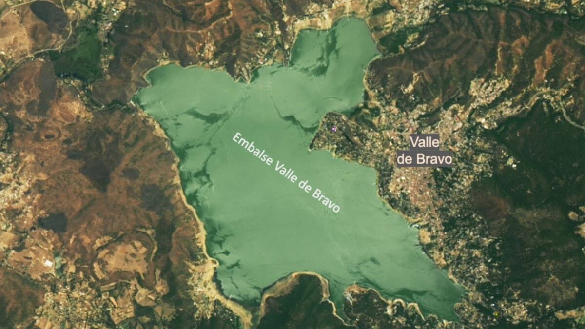 Embalse del Valle de Bravo. 17 de mayo del 2024. Foto: NASA