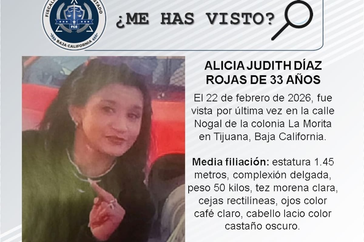 Se busca Alicia Judith Díaz Rojas de 33 años