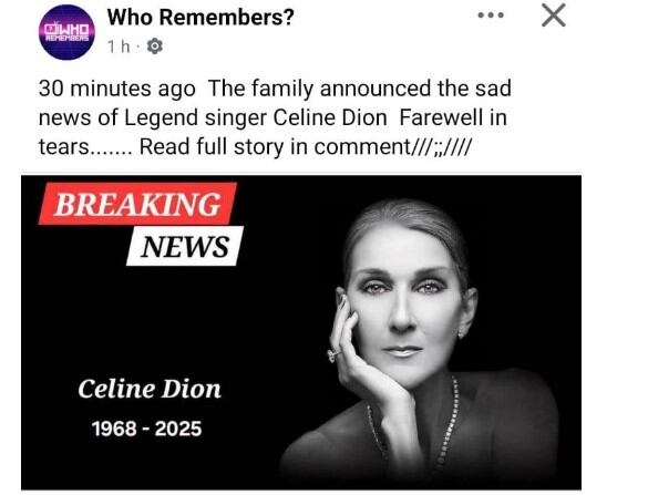Rumores sobre la muerte de Céline Dion