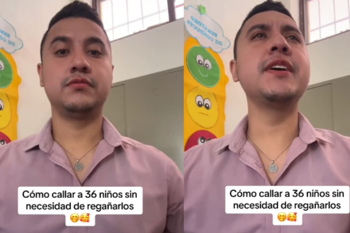 Este profesor se viraliza en TikTok por su manera tan divertida de poner orden entre sus pequeños alumnos