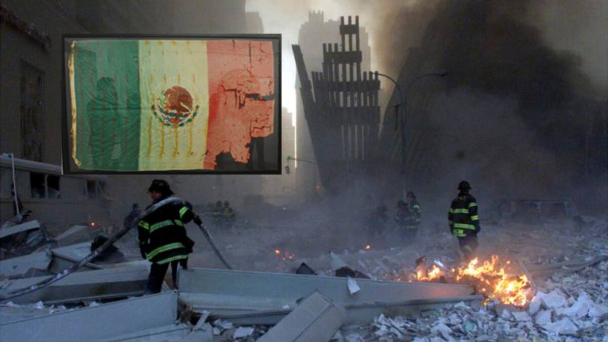 Una bandera mexicana entre los escombros del 9/11, el símbolo que sobrevivió al derrumbe de las Torres Gemelas