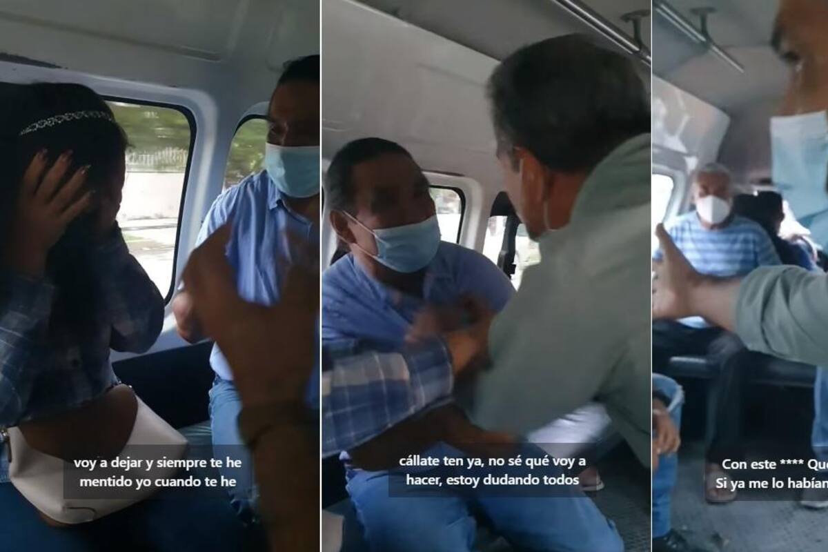 VIRAL: Se le juntan en combi su amante y esposo y no sabe con quién quedarse