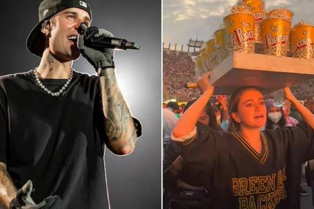 ¿Vendedora de palomitas o fan queriendo estar más cerca de Justin Bieber?
