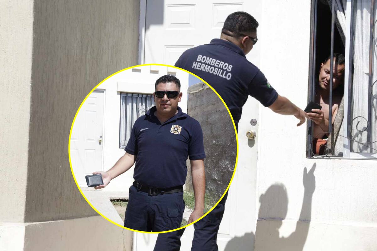 Bombero Sergio halla cartera en Hermosillo y la lleva hasta la casa del dueño