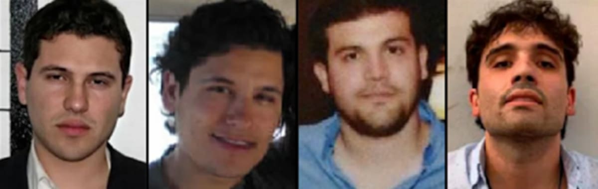 De izquierda a derecha: Archivaldo Iván Guzmán Salazar; Jesús Alfredo Guzmán Salazar; Joaquín Guzmán López; Ovidio Guzmán López. | Foto: Departamento del Tesoro de los Estados Unidos.
