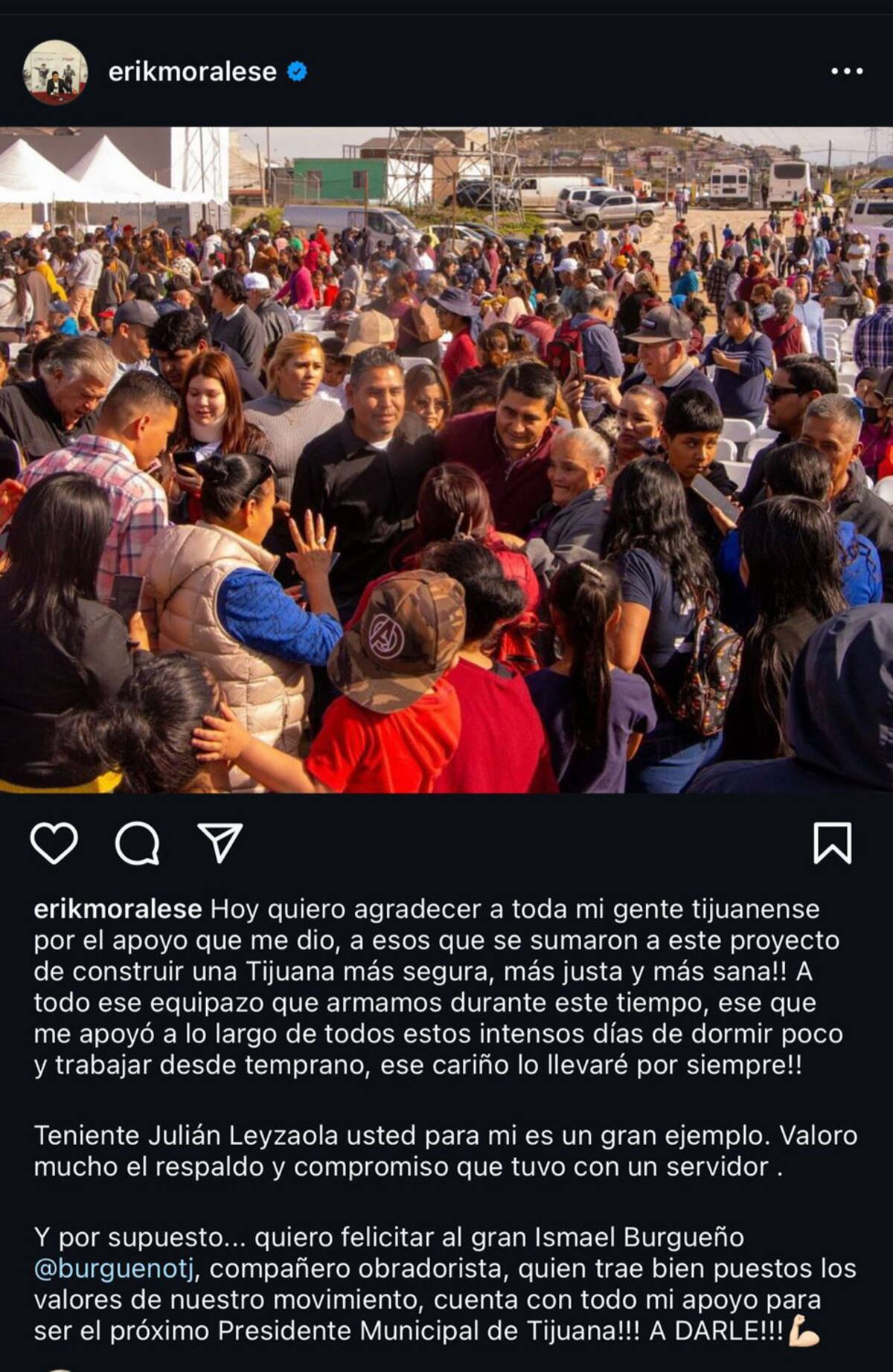 El aspirante a la candidatura publicó a través de sus redes sociales.