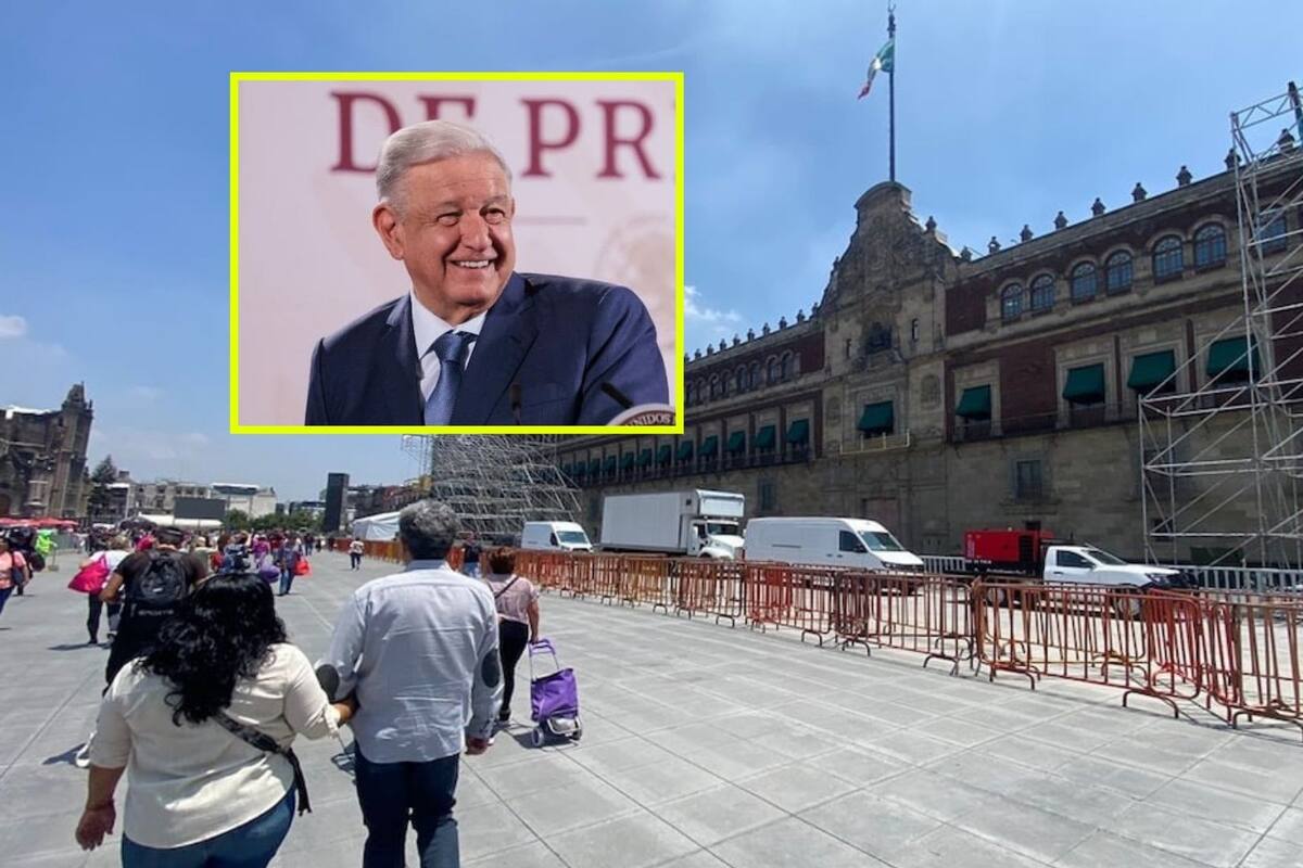 Inician preparativos para el último informe de gobierno de AMLO en el Zócalo