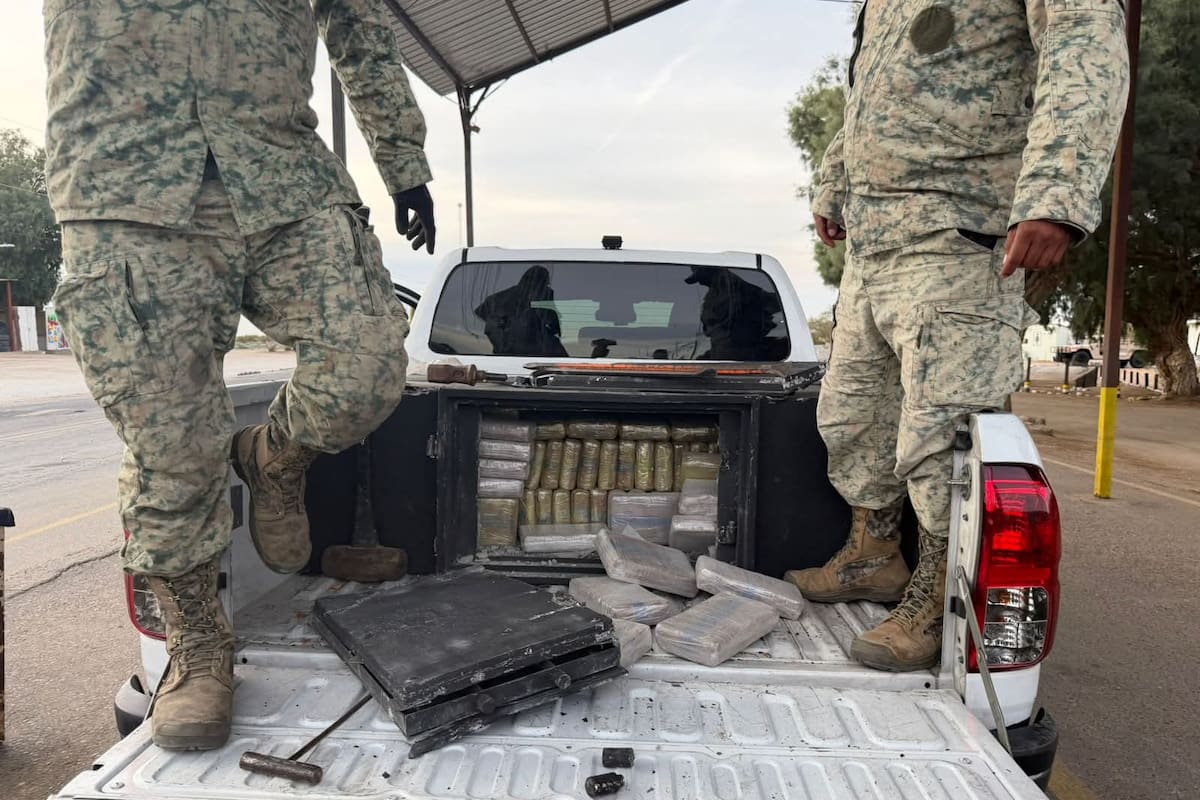 Decomisan 165 paquetes de cocaína en puesto militar “Estación Doctor” en San Luis Río Colorado
