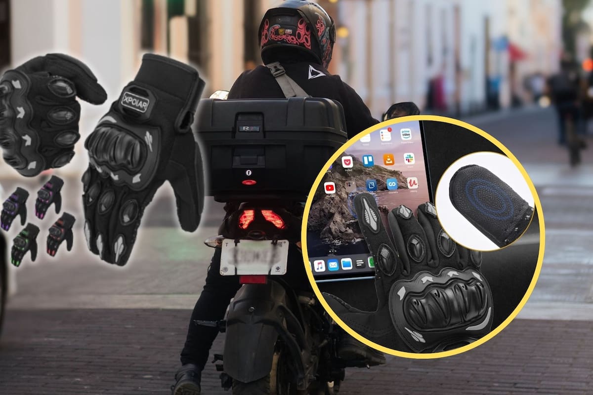 Una oferta del 58% de descuento en guantes táctiles XPOLAR, permite a los motociclistas urbanos y repartidores renovar su equipo de protección por menos de 100 pesos