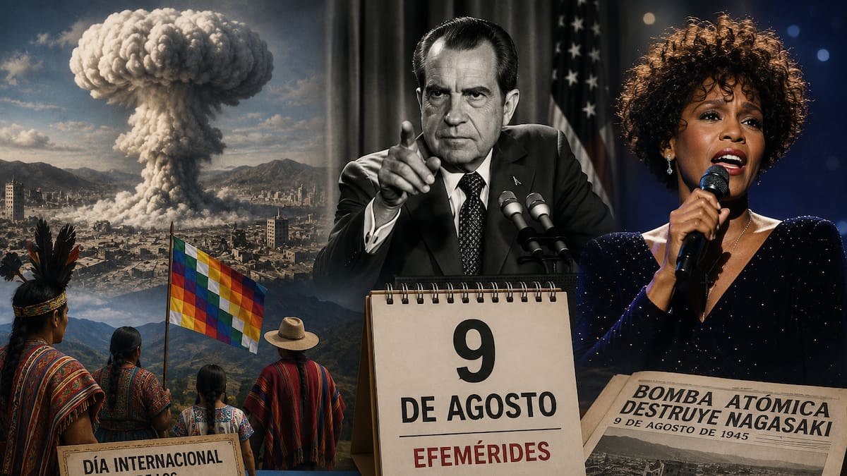 Efemérides del 9 de agosto: la fecha que une a Nagasaki, Nixon, Whitney Houston y los pueblos indígenas