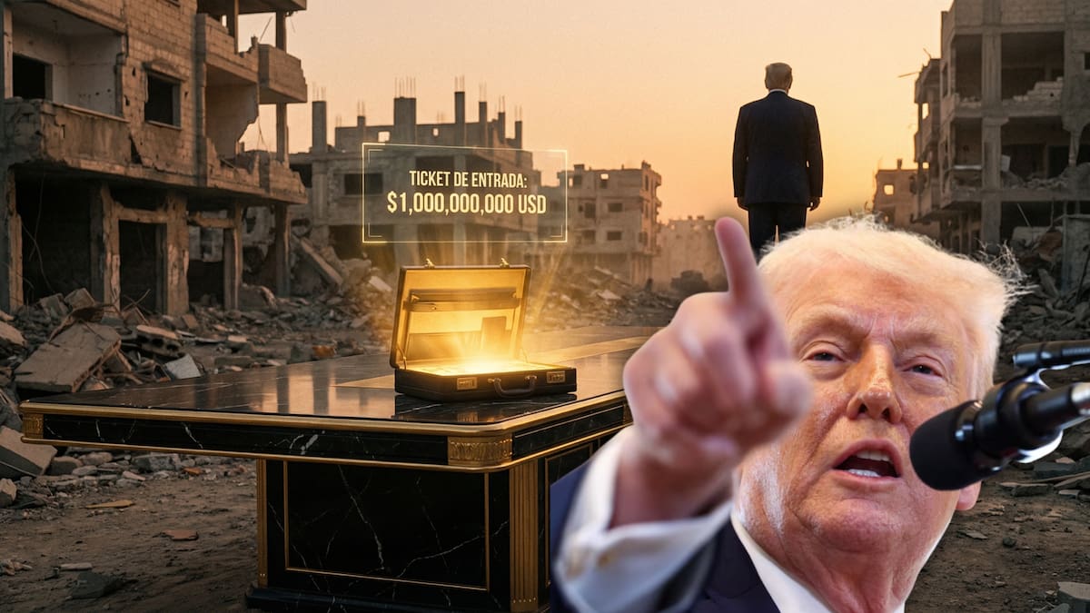 El borrador de la Junta de Paz de Trump establece un umbral de mil millones de dólares para garantizar un asiento permanente en la reconstrucción de Gaza. (Foto: Reuters/Canva)