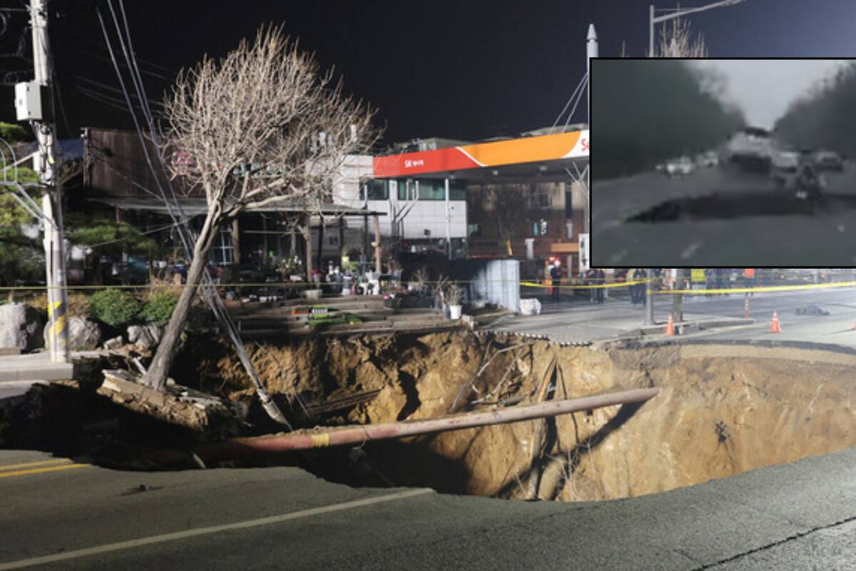 VIDEO: Motociclista cae en un enorme socavón que se abrió de repente y es encontrado sin vida