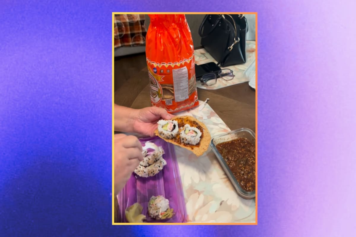 Mujer se hace viral por preparar una tostada de sushi