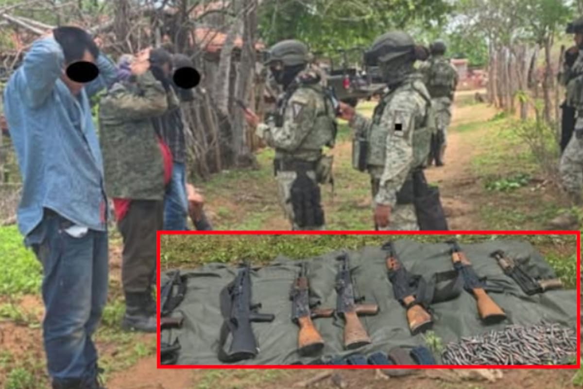 Detienen a cinco civiles y aseguran armamento tras enfrentamiento en Concordia, Sinaloa