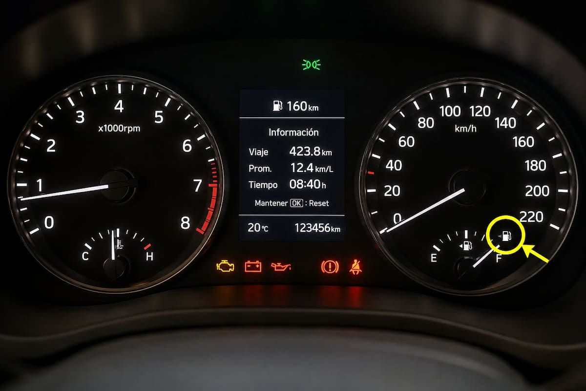 En el tablero del auto hay señales que muchos conductores ven todos los días, pero no siempre conocen por completo. | Crédito: Imagen hecha con IA (ChatGPT)