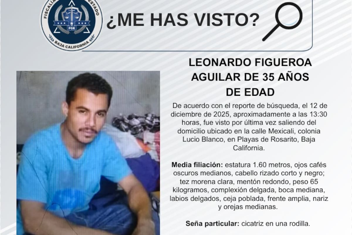 Se busca a Leonardo Figueroa Aguilar de 35 años de edad